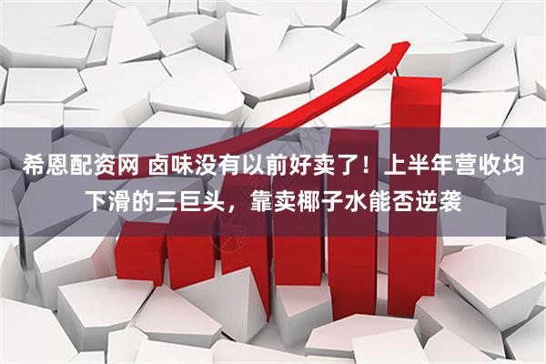 希恩配资网 卤味没有以前好卖了！上半年营收均下滑的三巨头，靠卖椰子水能否逆袭